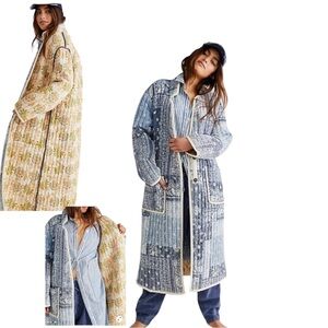 We the Free Wildflower Blossom Duster Jacket Quilted Patchwork Oversized M NWOT